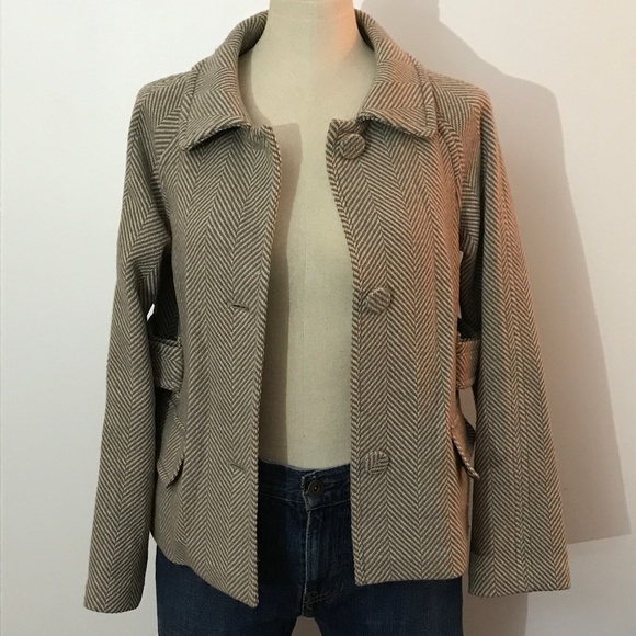 Liz Claiborne - Tan & Cream Tweed Button up Jacket - Picture 1 of 6